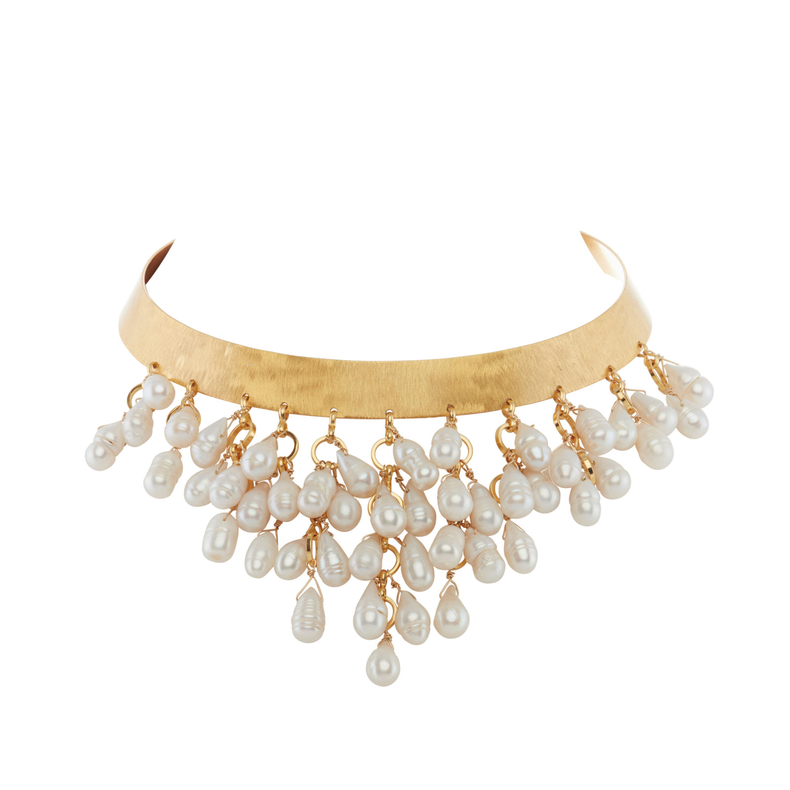 collar, pearls, gold