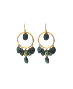 earrings, discs, abalone, gold, gypsy