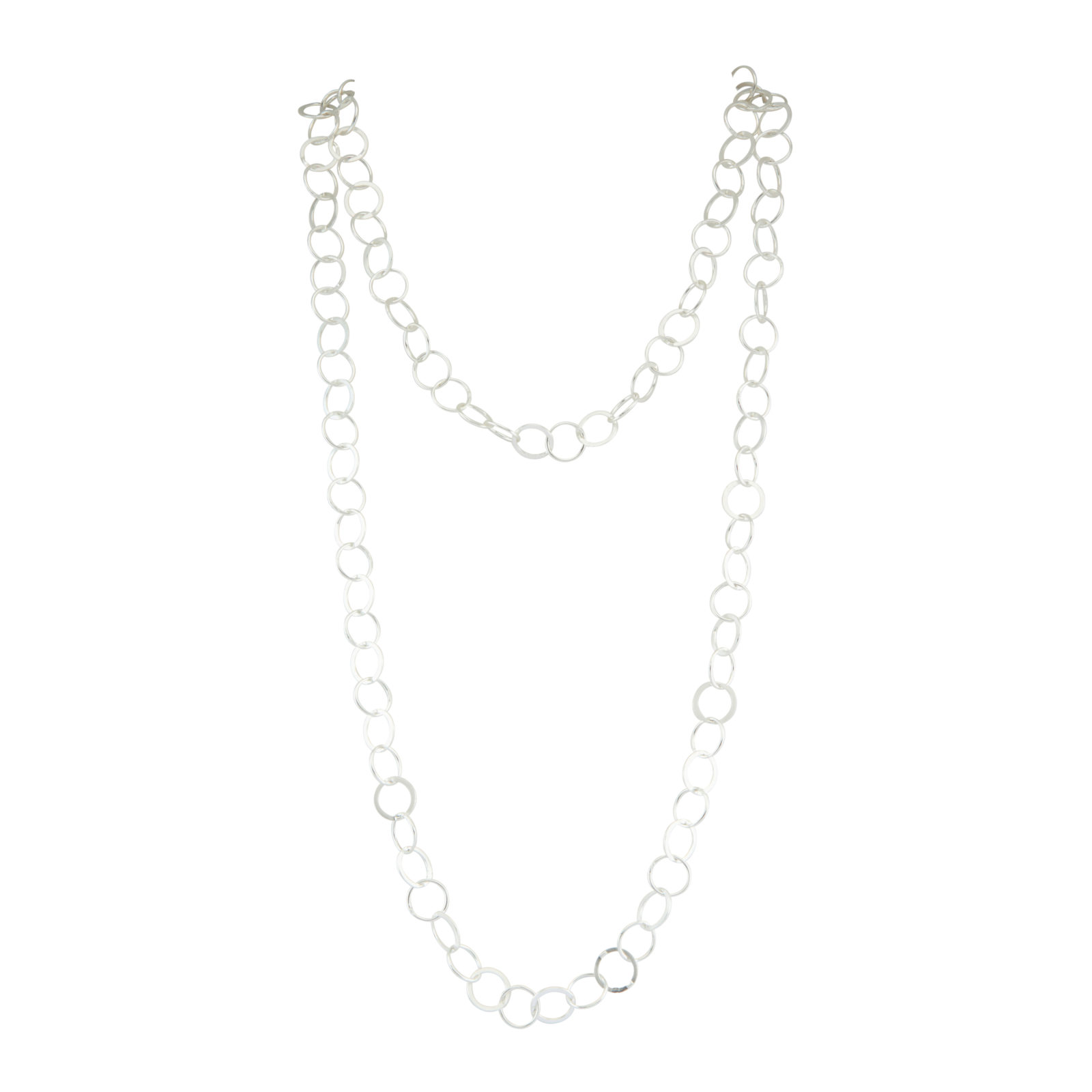 chain, necklace, circles, silver